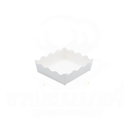 ยกลัง (DW301-4) ถาดใส่ขนมสีขาว กระดาษ 4"x4" 100แผ่น Food Grade