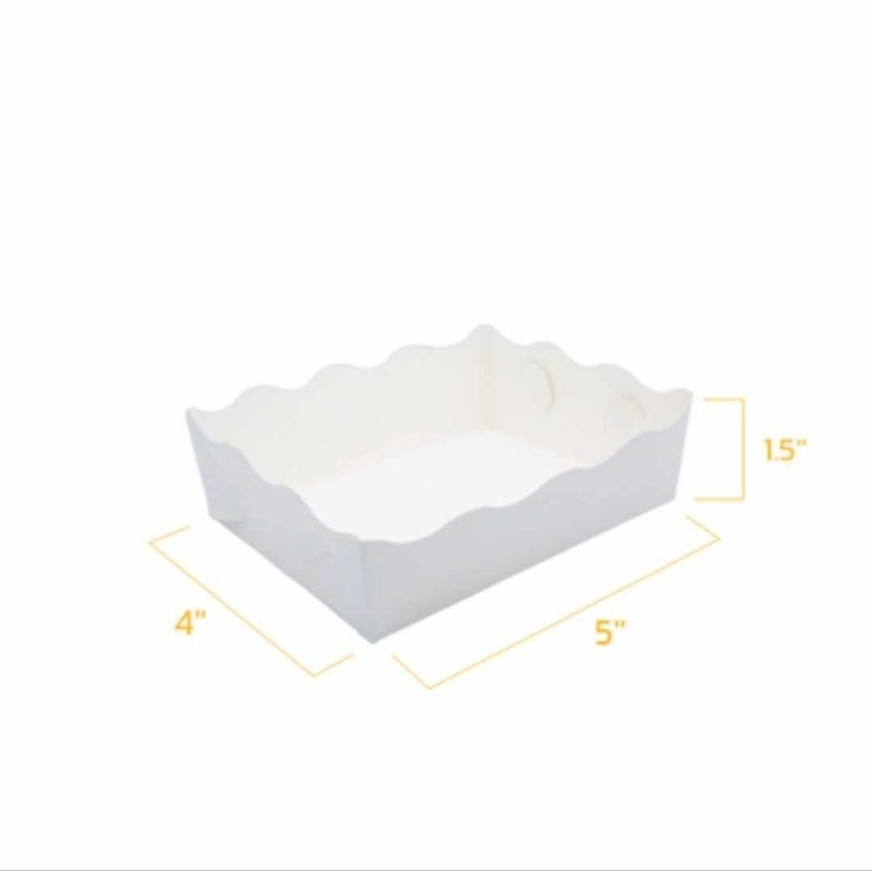 ยกลัง (DW301-6) ถาดใส่ขนมสีขาว กระดาษ 4"x5" 100แผ่น Food Grade