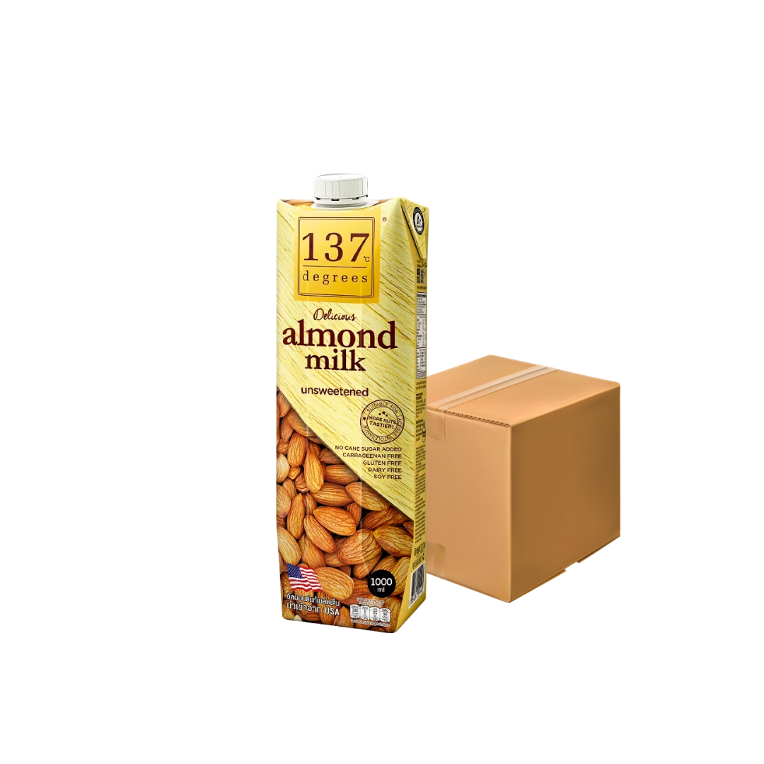 ยกลัง 137 Degrees Almond Milk Unsweetened นมอัลมอนด์ สูตรไม่เติมน้ำตาล