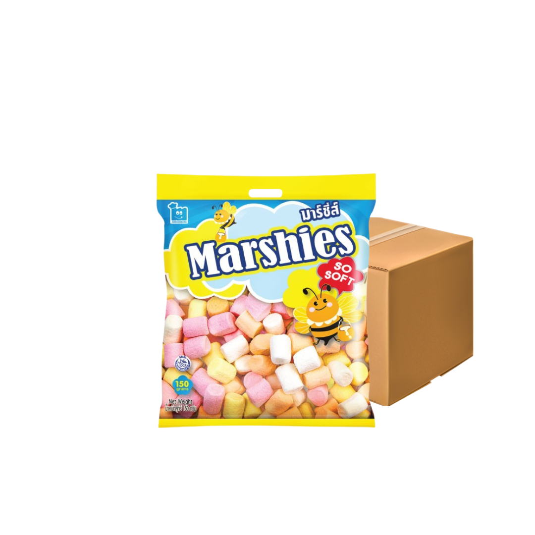 ยกลัง Marshies มาชเมลโล่ สีคละสี กลาง 150g