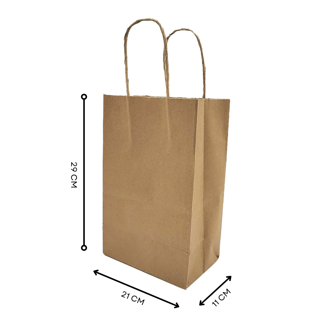 ยกลัง ถุงกระดาษหูหิ้ว คราฟท์น้ำตาล NO.3 KI125แกรม (21x11x29cm) 25ใบ