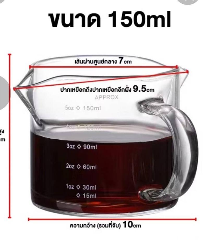 แก้วตวง 2ปาก/ปากริน ขนาด 150ml/250ml