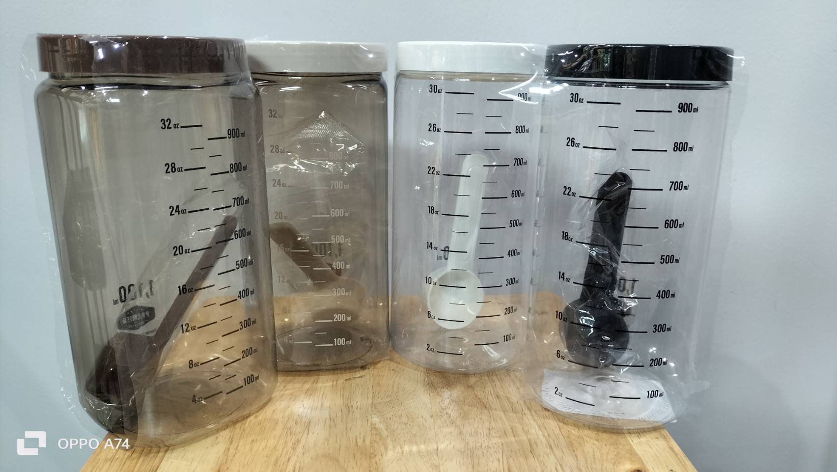 3 ใบ/แพ็ค ขวดโหล PET มีสเกล 1,000ml.