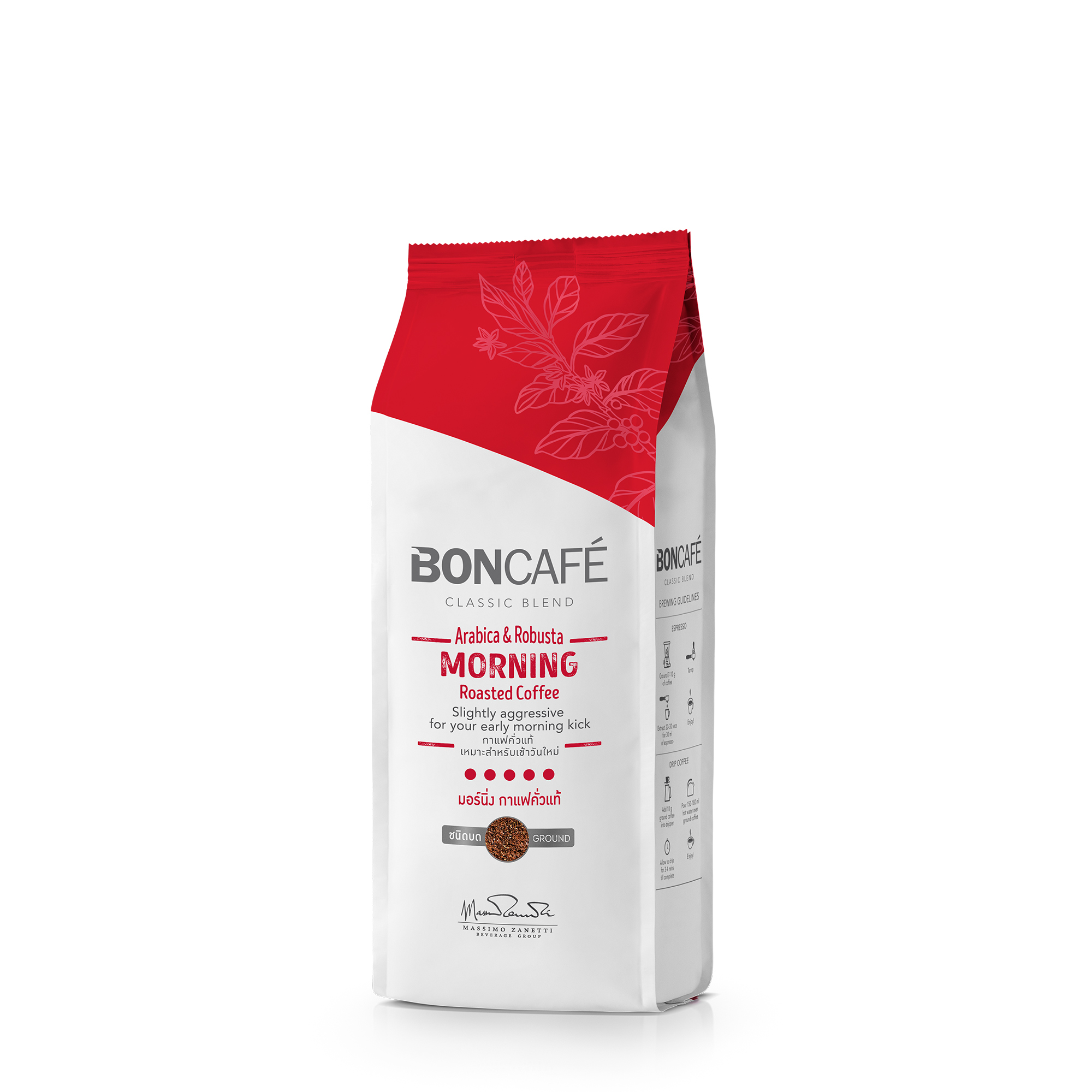 BonCafe Morning Roasted Coffee Ground ถุงแดง (ชนิดบด)