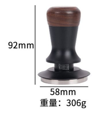Spring Tamper สีดำ ด้ามไม้ 58mm