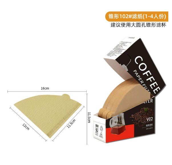 กระดาษกรองกาแฟดริป 100ชิ้น Coffee Drip Filter