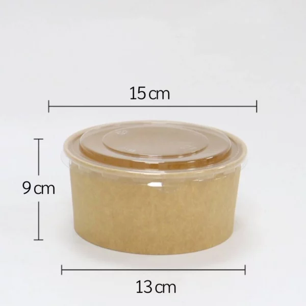 ยกลัง BK1000 ชามกระดาษคราฟท์ ทรงกลม 1000ml (15x7x13cm) 25ชุด Food Grade