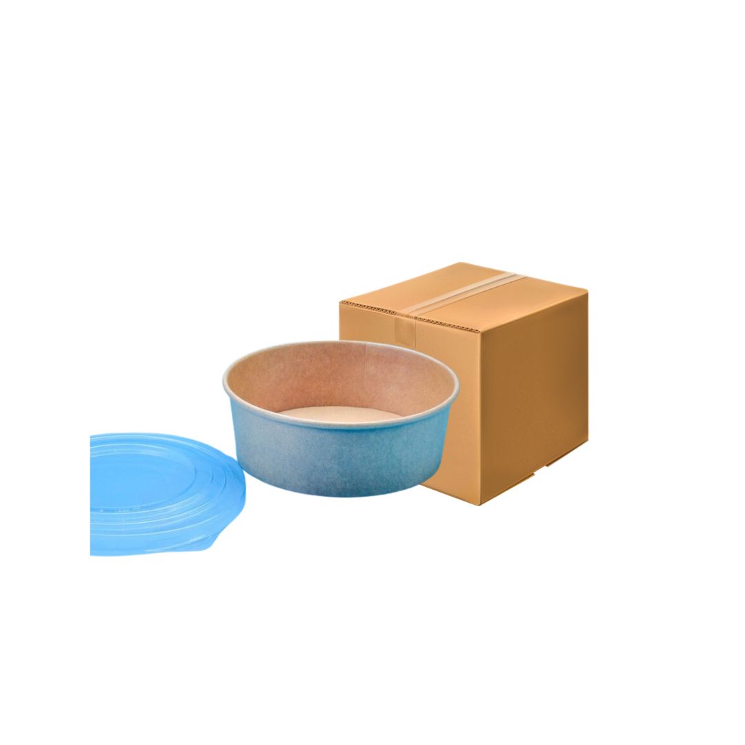 ยกลัง ชามกระดาษคราฟท์ ทรงกลม 1300ml (18x6x16cm) 50ชุด