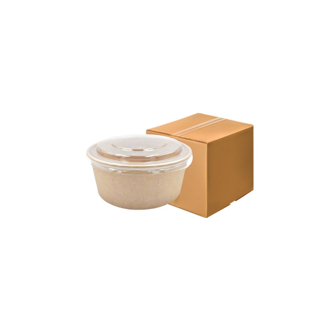 ยกลัง ชามกระดาษคราฟท์ ทรงกลม 750ml (15x6x12.8cm) 50ชุด